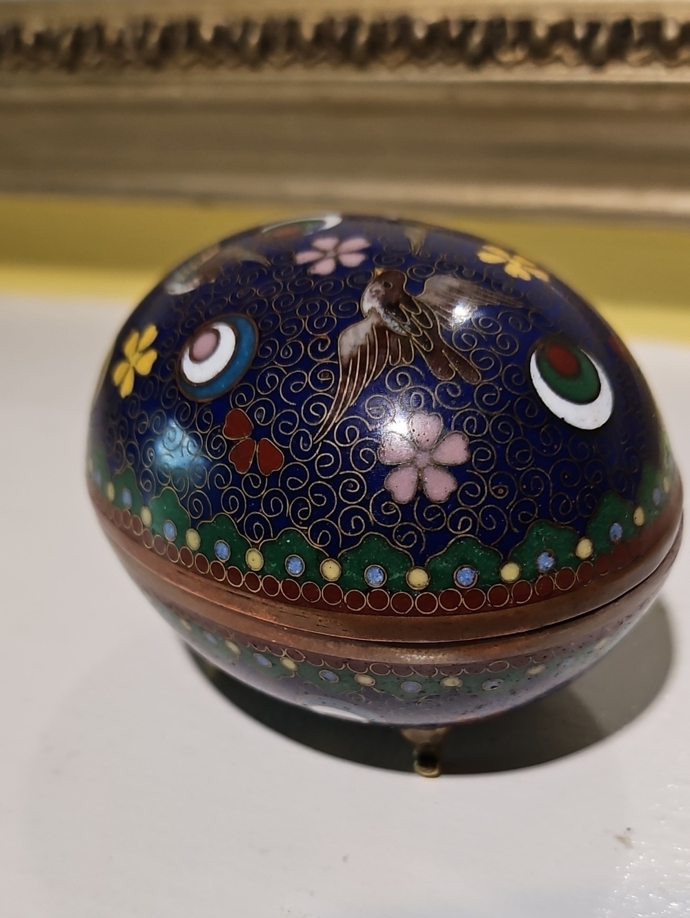 Vintage Japanese Cloisonne Enamel Trinket Box